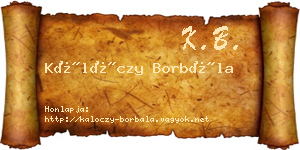 Kálóczy Borbála névjegykártya