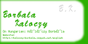 borbala kaloczy business card